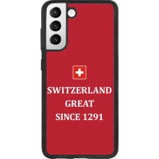 Coque Samsung Galaxy S21 FE 5G - Silicone rigide noir Switzerland Great Since 1291