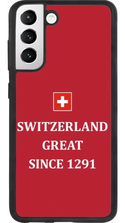 Coque Samsung Galaxy S21 FE 5G - Silicone rigide noir Switzerland Great Since 1291