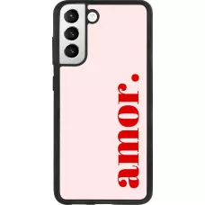 Coque Samsung Galaxy S21 FE 5G - Silicone rigide noir Valentine 2024 amor