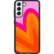 Coque Samsung Galaxy S21 FE 5G - Silicone rigide noir Valentine 2024 heart gradient