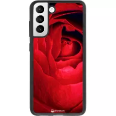 Coque Samsung Galaxy S21 FE 5G - Silicone rigide noir Valentine 2022 Rose