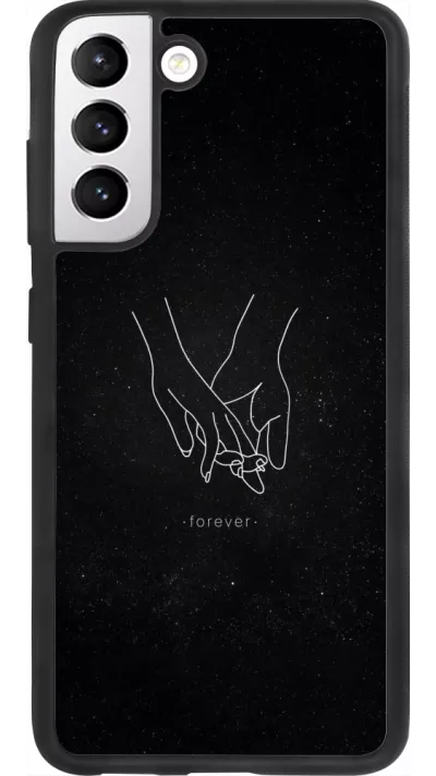 Samsung Galaxy S21 FE 5G Case Hülle - Silikon schwarz Valentine 2023 hands forever