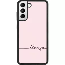 Coque Samsung Galaxy S21 FE 5G - Silicone rigide noir Valentine 2023 i love you writing