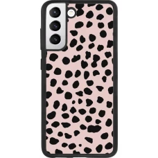 Coque Samsung Galaxy S21 FE 5G - Silicone rigide noir Wild Leopard Pink