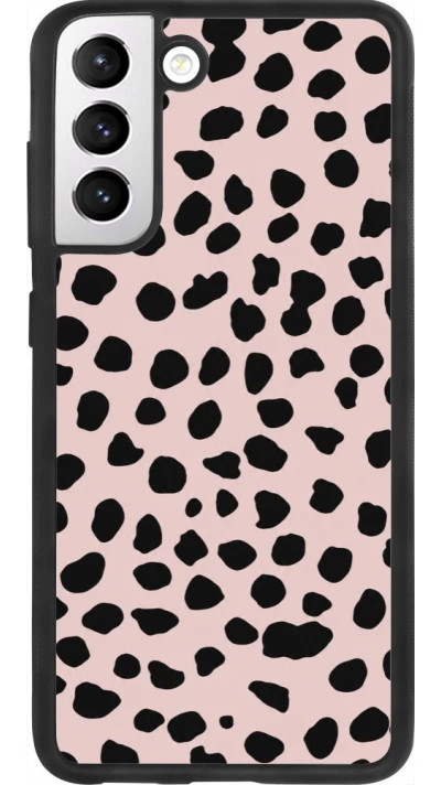 Coque Samsung Galaxy S21 FE 5G - Silicone rigide noir Wild Leopard Pink