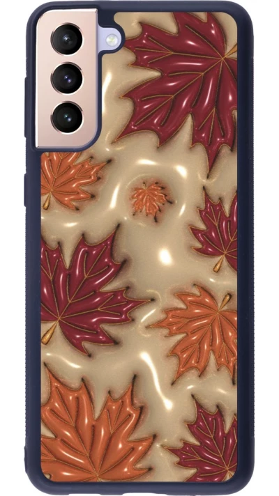 Coque Samsung Galaxy S21+ 5G - Silicone rigide noir Autumn 26 3D leaves