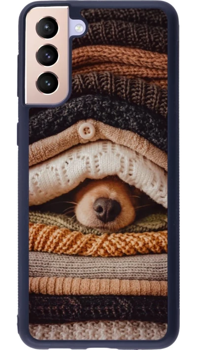 Coque Samsung Galaxy S21+ 5G - Silicone rigide noir Autumn 26 Dog under the covers
