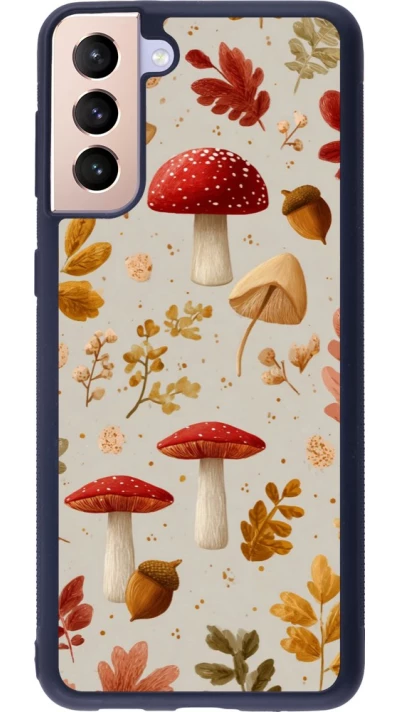 Coque Samsung Galaxy S21+ 5G - Silicone rigide noir Autumn 26 Mushrooms and leaves