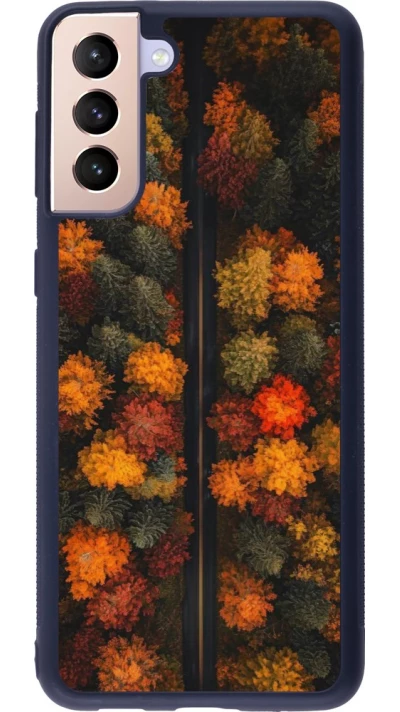 Coque Samsung Galaxy S21+ 5G - Silicone rigide noir Autumn 26 Road in autumn
