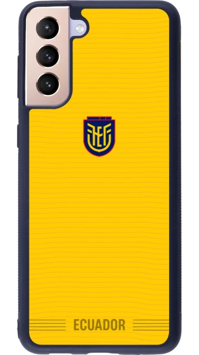 Coque Samsung Galaxy S21+ 5G - Silicone rigide noir Maillot de football Équateur 2026 personnalisable