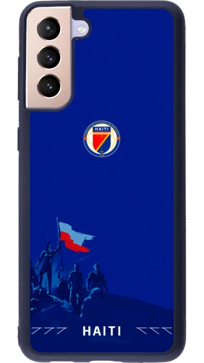 Coque Samsung Galaxy S21+ 5G - Silicone rigide noir Maillot de football Haiti 2026 personnalisable