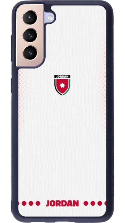 Coque Samsung Galaxy S21+ 5G - Silicone rigide noir Maillot de football Jordanie 2026 personnalisable