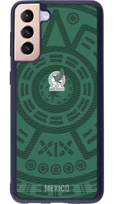 Coque Samsung Galaxy S21+ 5G - Silicone rigide noir Maillot de football Mexique 2026 personnalisable