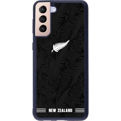 Coque Samsung Galaxy S21+ 5G - Silicone rigide noir Maillot de football Nouvelle-Zélande 2026 personnalisable