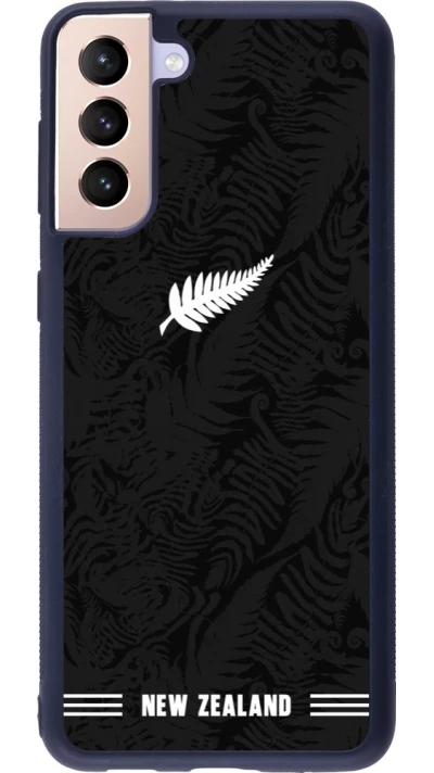 Coque Samsung Galaxy S21+ 5G - Silicone rigide noir Maillot de football Nouvelle-Zélande 2026 personnalisable