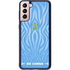 Coque Samsung Galaxy S21+ 5G - Silicone rigide noir Maillot de football RD Congo 2026 personnalisable