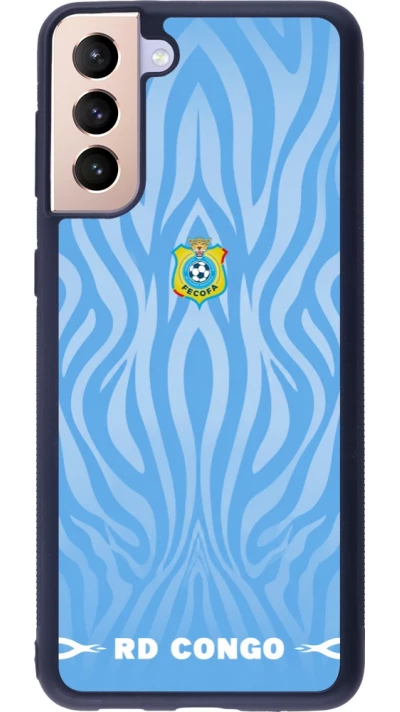 Coque Samsung Galaxy S21+ 5G - Silicone rigide noir Maillot de football RD Congo 2026 personnalisable