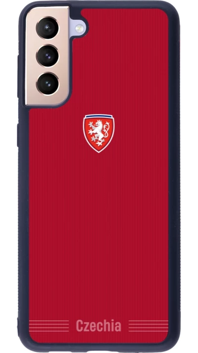Coque Samsung Galaxy S21+ 5G - Silicone rigide noir Maillot de football Répuplique Tchèque 2026 personnalisable
