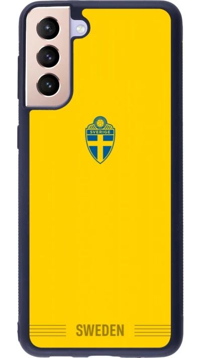 Coque Samsung Galaxy S21+ 5G - Silicone rigide noir Maillot de football Suède 2026 personnalisable
