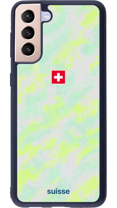Coque Samsung Galaxy S21+ 5G - Silicone rigide noir Maillot de football Suisse Away 2026 personnalisable