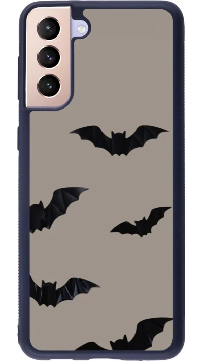 Coque Samsung Galaxy S21+ 5G - Silicone rigide noir Halloween 2026 Bats