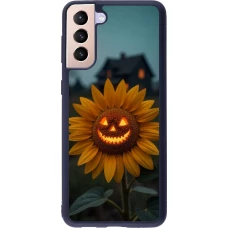 Coque Samsung Galaxy S21+ 5G - Silicone rigide noir Halloween 2026 Evil Sunflower
