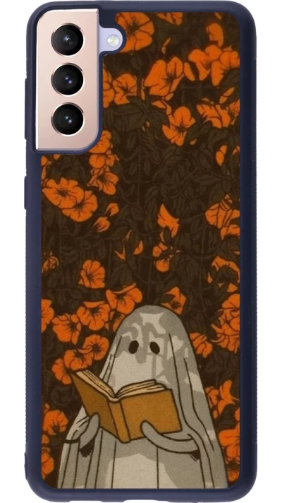 Coque Samsung Galaxy S21+ 5G - Silicone rigide noir Halloween 2026 Ghost reading