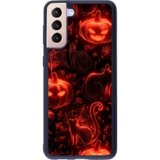 Coque Samsung Galaxy S21+ 5G - Silicone rigide noir Halloween 2026 Pattern Halloween