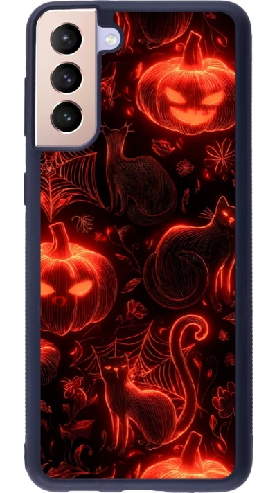 Coque Samsung Galaxy S21+ 5G - Silicone rigide noir Halloween 2026 Pattern Halloween