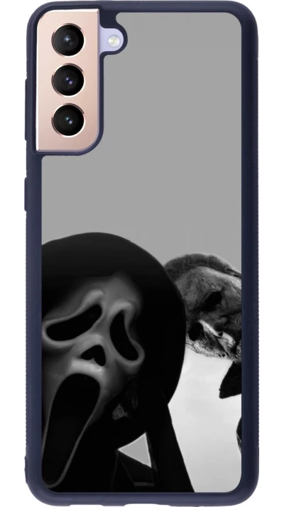 Coque Samsung Galaxy S21+ 5G - Silicone rigide noir Halloween 2026 Scream and Michael Myers
