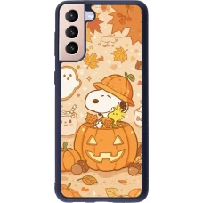 Coque Samsung Galaxy S21+ 5G - Silicone rigide noir Halloween 2026 Snoopy Halloween