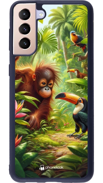Samsung Galaxy S21+ 5G Case Hülle - Silikon schwarz Tropischer Dschungel Tayrona