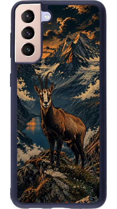 Coque Samsung Galaxy S21+ 5G - Silicone rigide noir Linocut Chamois