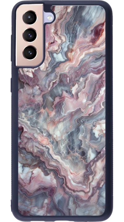 Samsung Galaxy S21+ 5G Case Hülle - Silikon schwarz Violetter silberner Marmor