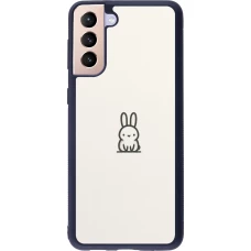 Coque Samsung Galaxy S21+ 5G - Silicone rigide noir Minimal bunny cutie