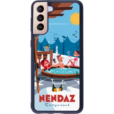 Coque Samsung Galaxy S21+ 5G - Silicone rigide noir Nendaz Mountain Jacuzzi
