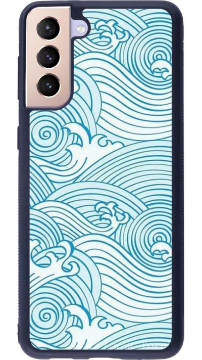 Coque Samsung Galaxy S21+ 5G - Silicone rigide noir Ocean Waves