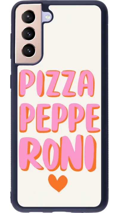 Coque Samsung Galaxy S21+ 5G - Silicone rigide noir Pizza pepperoni 2026