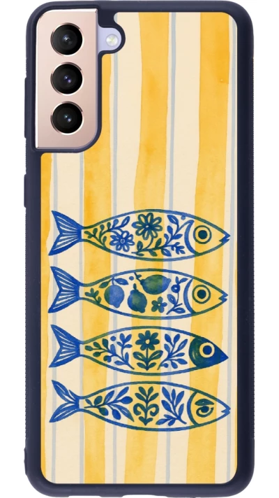Coque Samsung Galaxy S21+ 5G - Silicone rigide noir Portuguese fish 2026