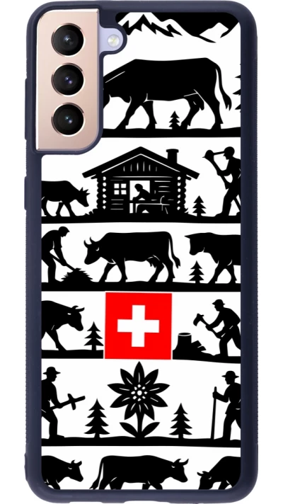 Coque Samsung Galaxy S21+ 5G - Silicone rigide noir Poya Suisse 1