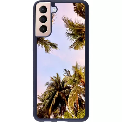 Samsung Galaxy S21+ 5G Case Hülle - Silikon schwarz Summer 2023 palm tree vibe