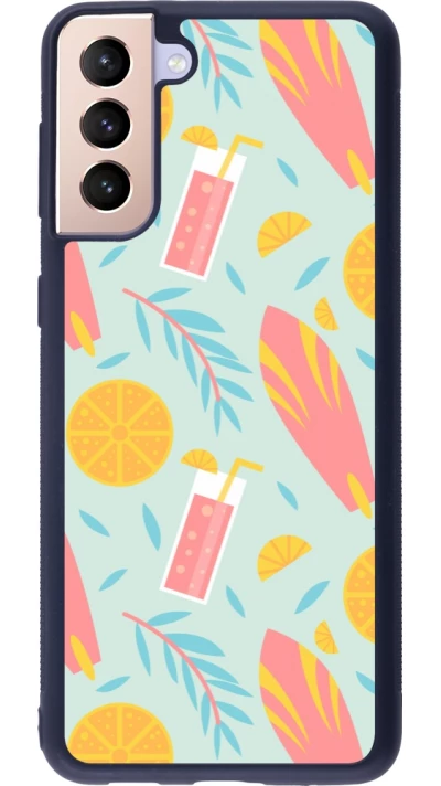 Samsung Galaxy S21+ 5G Case Hülle - Silikon schwarz Summer 2025 Pattern citron
