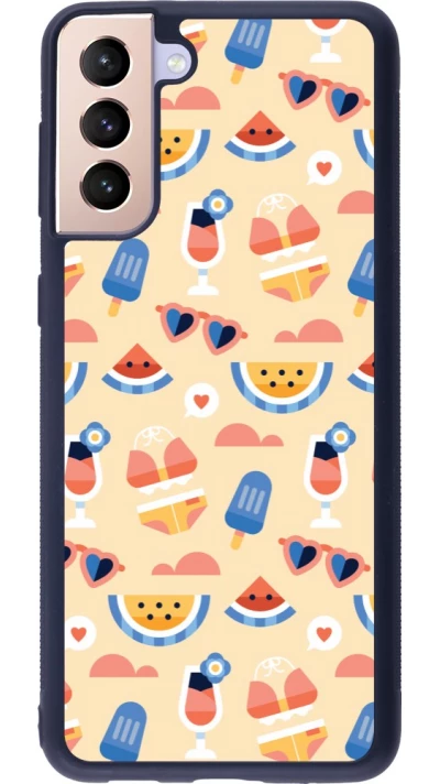 Coque Samsung Galaxy S21+ 5G - Silicone rigide noir Pattern Summer 2026
