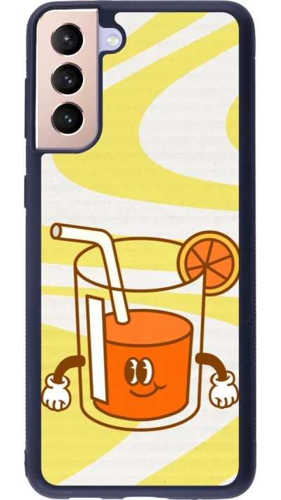 Coque Samsung Galaxy S21+ 5G - Silicone rigide noir Summer drink 2026