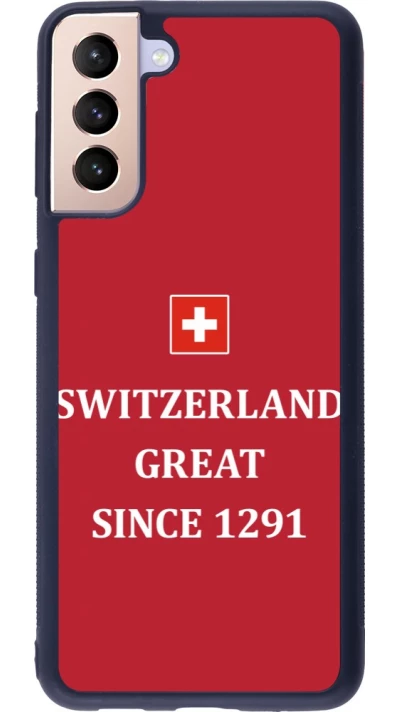 Coque Samsung Galaxy S21+ 5G - Silicone rigide noir Switzerland Great Since 1291
