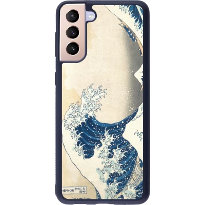 Samsung Galaxy S21+ 5G Case Hülle - Silikon schwarz Kunstbild - Die große Welle vor Kanagawa - Hokusai