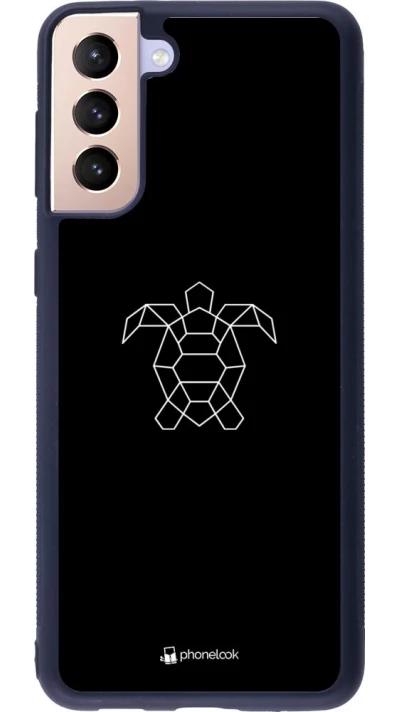 Coque Samsung Galaxy S21+ 5G - Silicone rigide noir Turtles lines on black