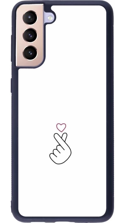 Coque Samsung Galaxy S21+ 5G - Silicone rigide noir Valentine 2024 heart by Millennials