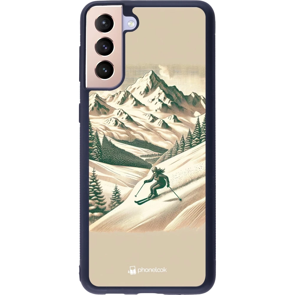 Samsung Galaxy S21+ 5G Case Hülle - Silikon schwarz Vintage Skiberg