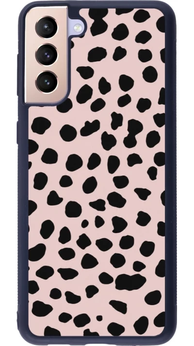 Coque Samsung Galaxy S21+ 5G - Silicone rigide noir Wild Leopard Pink